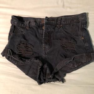 Distressed high waisted shorts